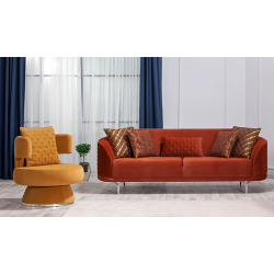 Ensemble de Canapé Bendis - Orange - Jaune 3+1