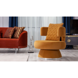 Ensemble de Canapé Bendis - Orange - Jaune 3+1