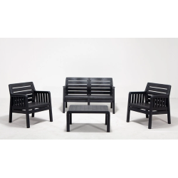 Groupe de sièges de jardin Campaign Lara 2+1+1  (sans coussin)