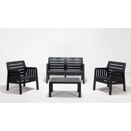 Groupe de sièges de jardin Campaign Lara 2+1+1  (sans coussin)