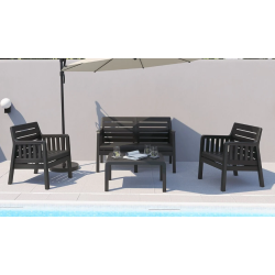 Groupe de sièges de jardin Campaign Lara 2+1+1  (sans coussin)