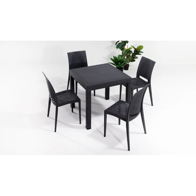 Ensemble de Table en Rotin + 4 Chaise Ensemble de Table en Rotin + 4 Chaise