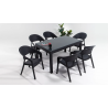 Table en Rotin + Verre Jardin + 6 Chaise