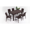 Table en Rotin + 6 Chaise