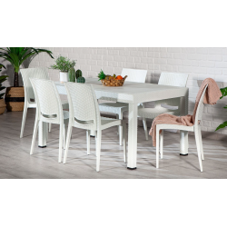 Table en Rotin + 6 Chaise