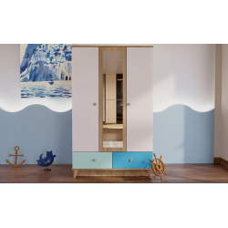 Hera Lot pour Enfant: 1 Tête de Lit + 1 Bureau + 1 Armoire
