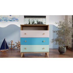 Hera Lot pour Enfant: 1 Tête de Lit + 1 Bureau + 1 Armoire