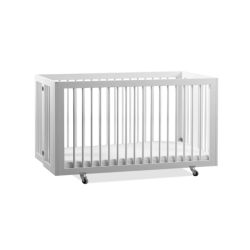 Lit de bébé à profil pliant blanc (avec lit)