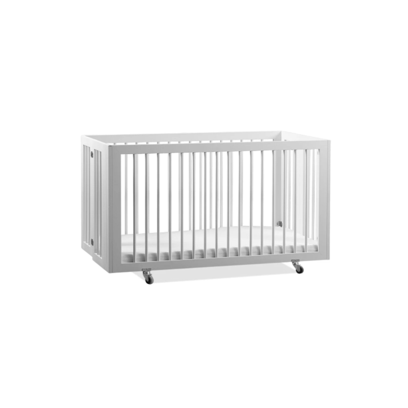 Lit de bébé à profil pliant blanc (avec lit)